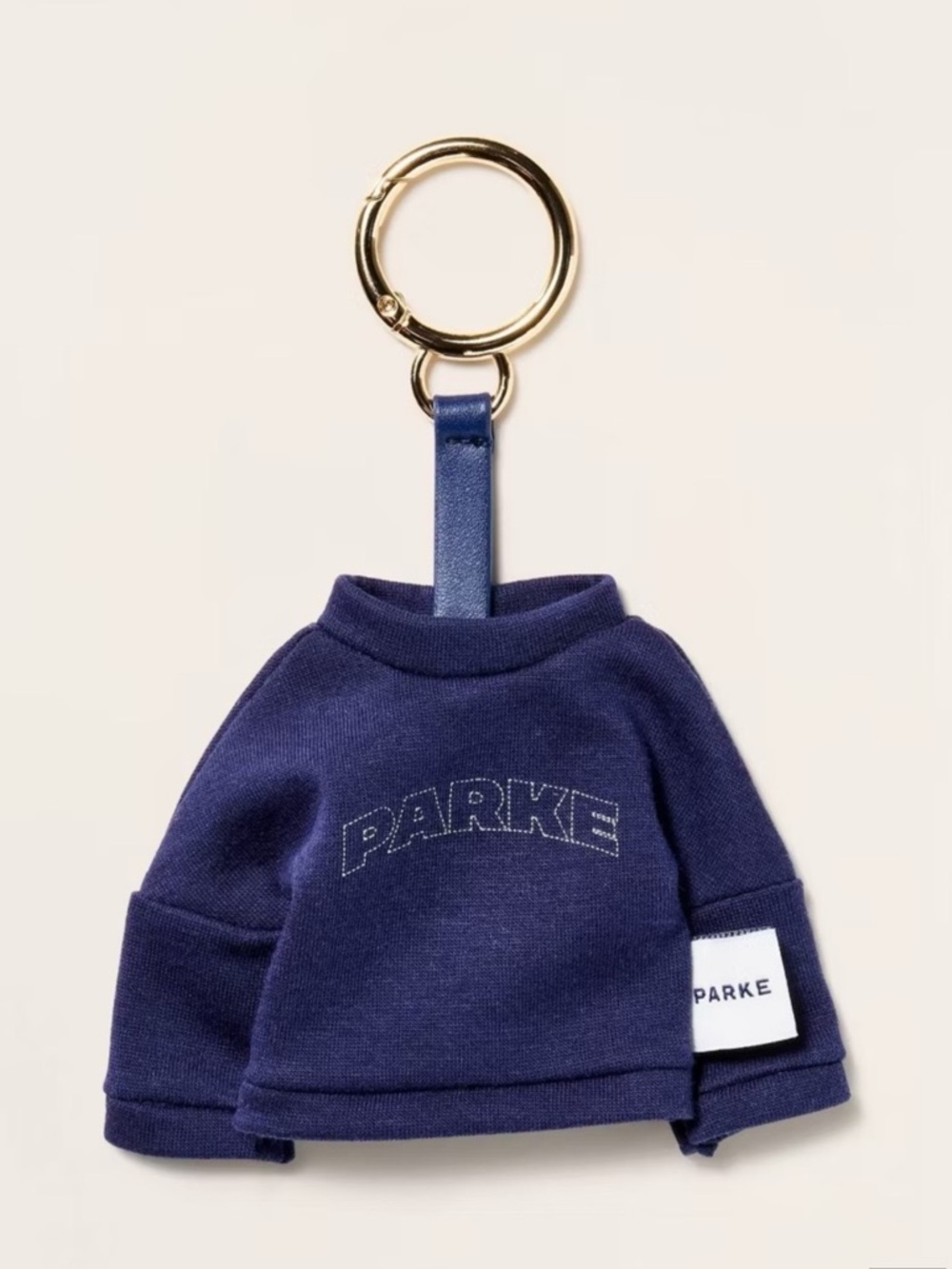 Parke/Target Navy Mini Sweatshirt Keychain with Gold Ring
